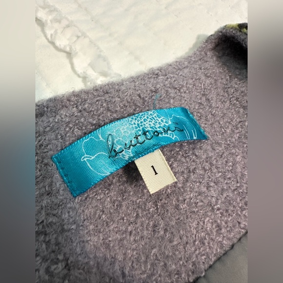 Buttons Wool Blazer Women’s Size Large Jacket Yellow Gray Lined Riding Coat EUC - Picture 5 of 7